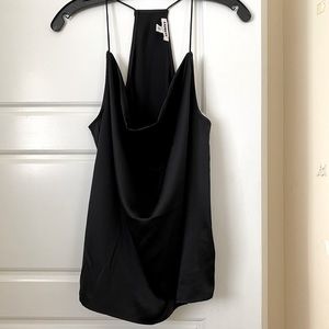 Satin Cowl Neck Racer Back Top